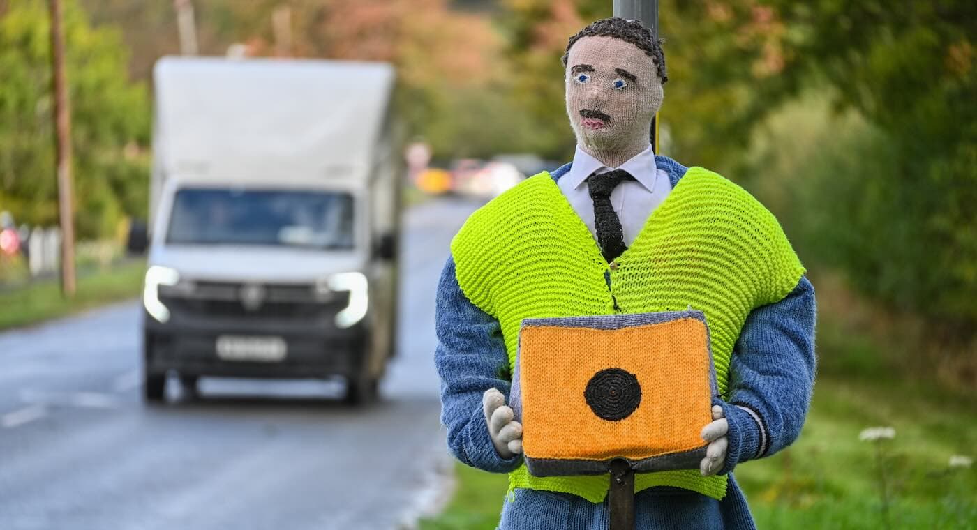 Village Installs Knitted Traffic Cops to Slow Down Speeding Drivers